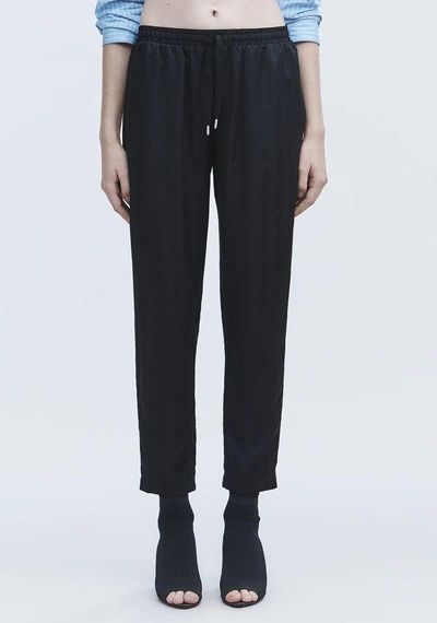 Shop Alexander Wang Jacquard Silk Track Pants In Black