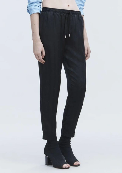 Shop Alexander Wang Jacquard Silk Track Pants In Black