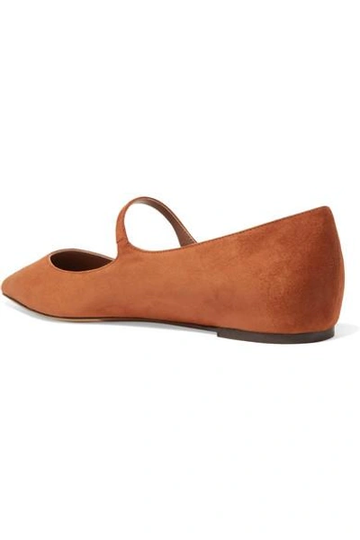 Shop Tabitha Simmons Hermione Suede Point-toe Flats In Camel