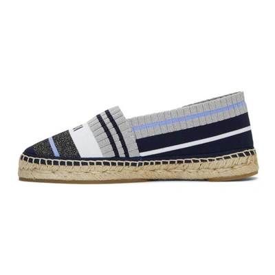 Shop Fendi Blue Lurex Logo Espadrilles In F11e5 Blue