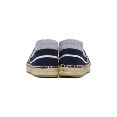 Shop Fendi Blue Lurex Logo Espadrilles In F11e5 Blue