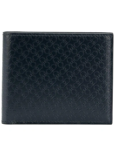 Shop Ferragamo Double Gancio Texture Wallet