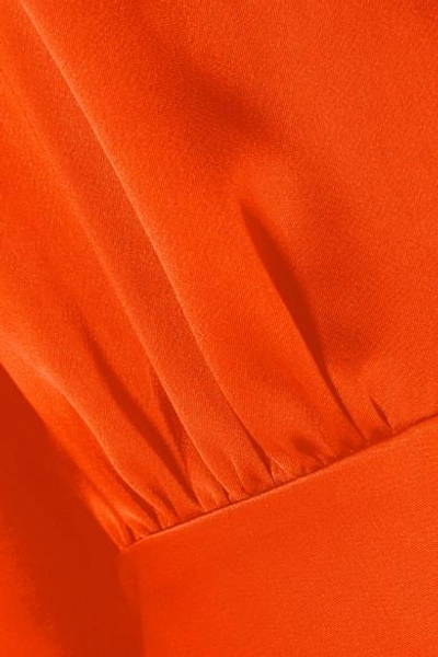 Shop Diane Von Furstenberg Cape-effect Satin Blouse In Orange