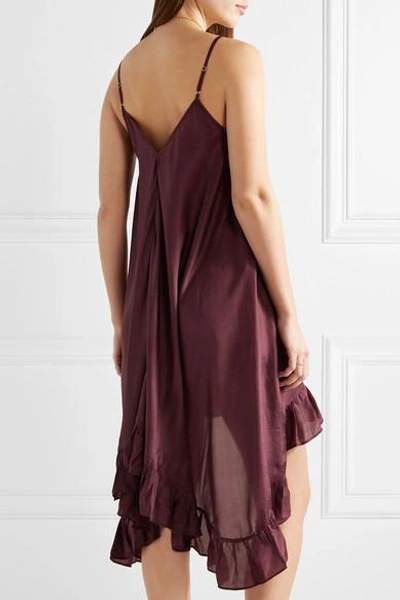 Shop Mes Demoiselles Pamina Ruffled Silk-voile Dress In Plum