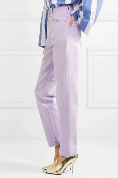 Shop Pushbutton Mid-rise Straight-leg Jeans In Lavender