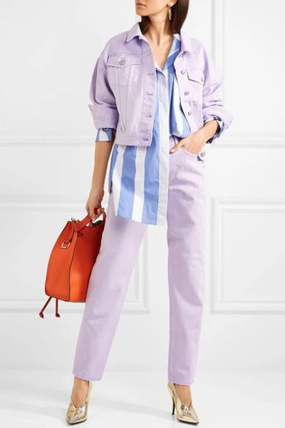 Shop Pushbutton Mid-rise Straight-leg Jeans In Lavender