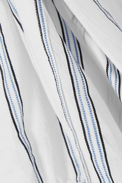 Shop Paul & Joe Striped Cotton-blend Voile Wrap Top In White