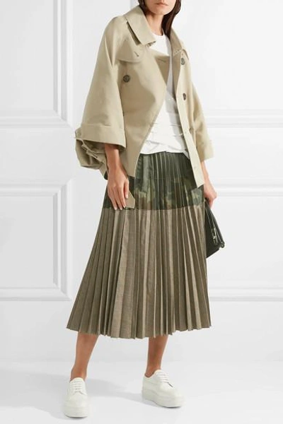 Shop Junya Watanabe Cotton-blend Twill Jacket In Sand