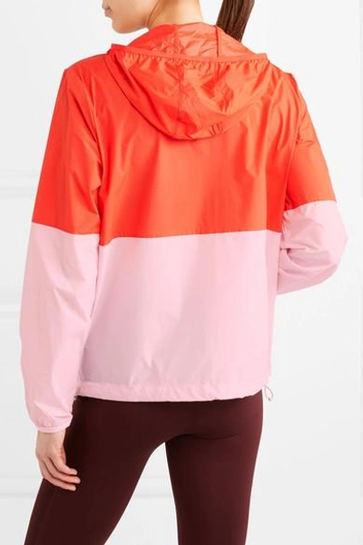 Shop Tory Sport Hooded Two-tone Shell Jacket In Red
