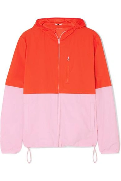 Shop Tory Sport Hooded Two-tone Shell Jacket In Red
