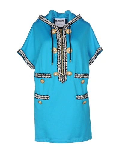 Shop Moschino Short Dresses In Azure