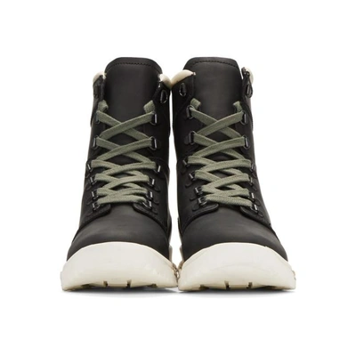 RICK OWENS BLACK HOOD ROBBER EDITION DIRT GRAFTON LACE-UP BOOTS