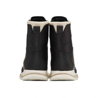 RICK OWENS BLACK HOOD ROBBER EDITION DIRT GRAFTON LACE-UP BOOTS