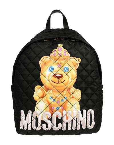 Shop Moschino Backpacks & Fanny Packs In Black