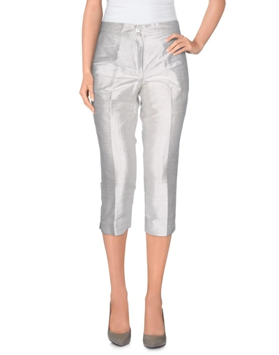 Shop Manila Grace Cropped Pants In Light Grey