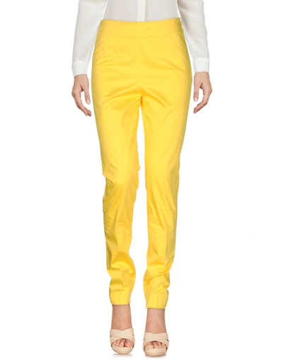 Shop Moschino Casual Pants In Yellow
