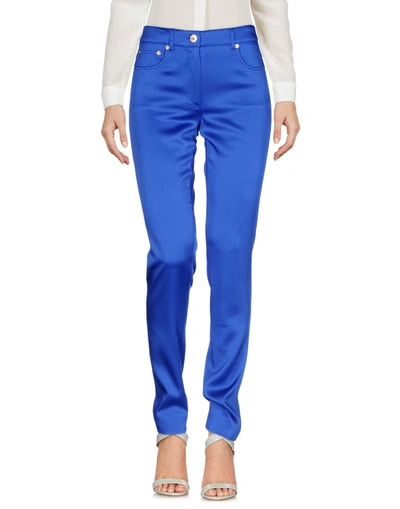 Shop Moschino Casual Pants In Bright Blue
