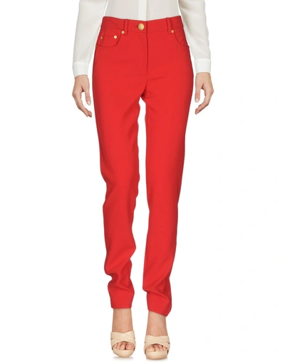 Shop Moschino Pants In Red