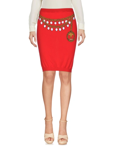 Shop Moschino Knee Length Skirt In Red
