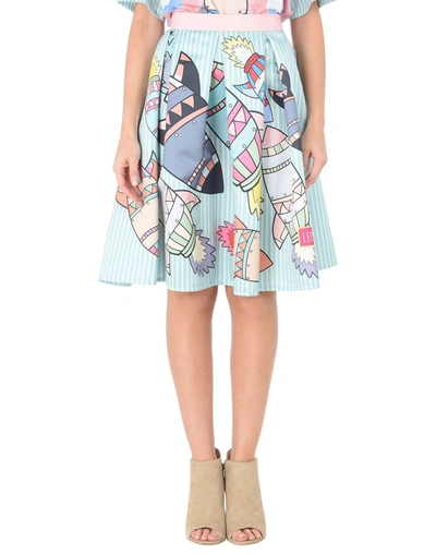 Shop Leo Studio Design Knee Length Skirt In Sky Blue
