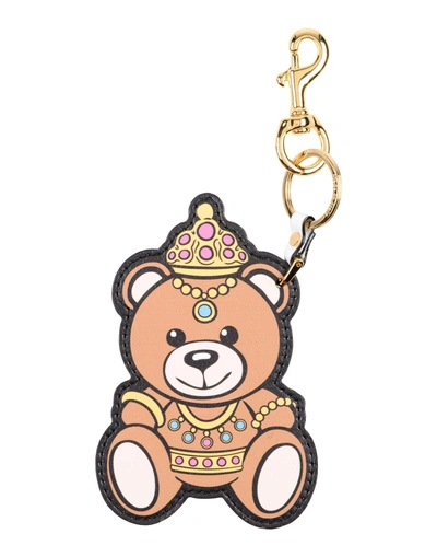 Shop Moschino Key Rings In Brown