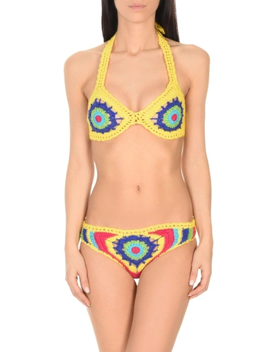 Shop Moschino Bikinis In Yellow