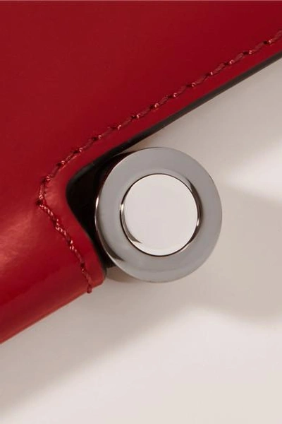 Shop Marni Box Patent-leather Shoulder Bag In Red