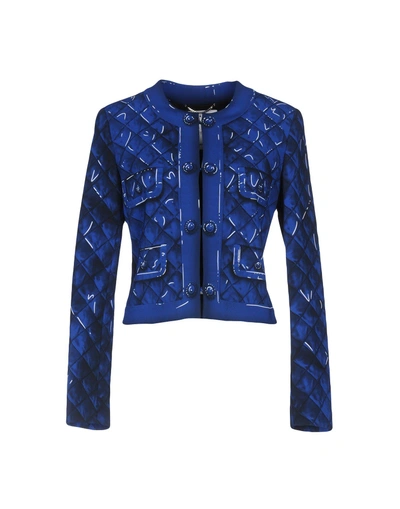 Shop Moschino Suit Jackets In Blue