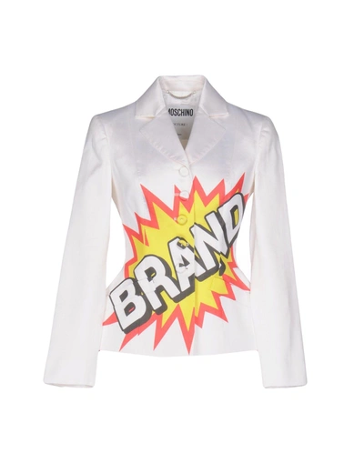 Shop Moschino Suit Jackets In White