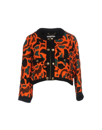 Shop Moschino Suit Jackets In Orange