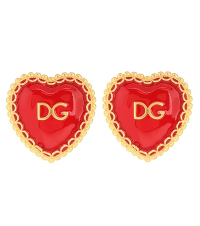 Shop Dolce & Gabbana Clip-on Earrings In Red