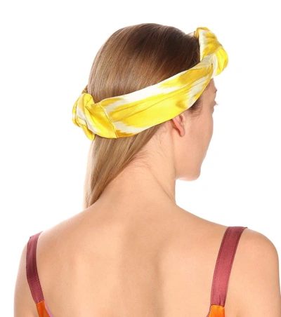 Shop Jennifer Behr Ikat Marin Cotton Turban In Yellow