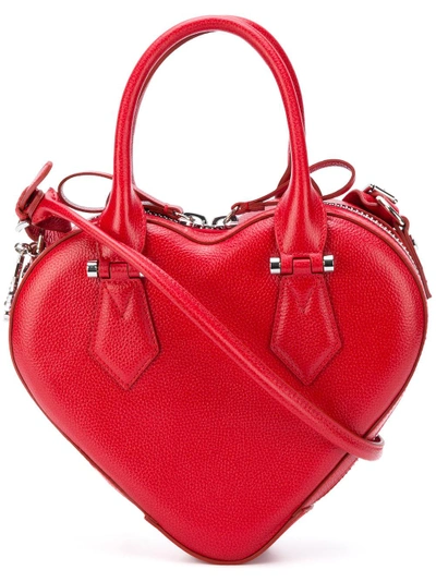 Shop Vivienne Westwood Anglomania Johanna Heart Handbag In Red