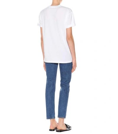 Shop Stella Mccartney Logo Printed Cotton T-shirt In White