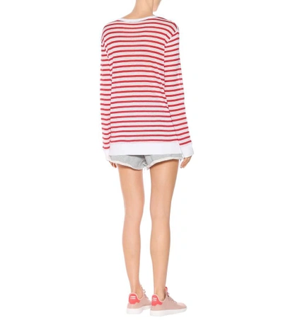 Shop Alexander Wang T Striped Long-sleeved Top In Red