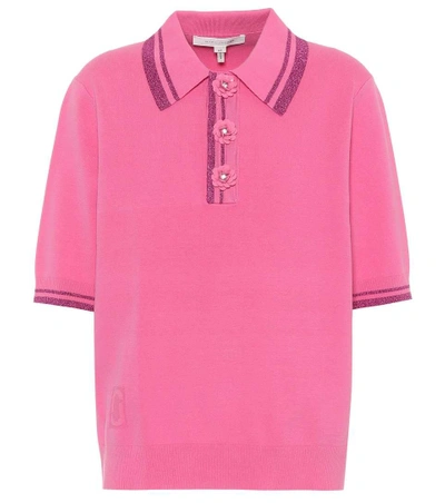 Shop Marc Jacobs Embellished Polo Shirt In Pink