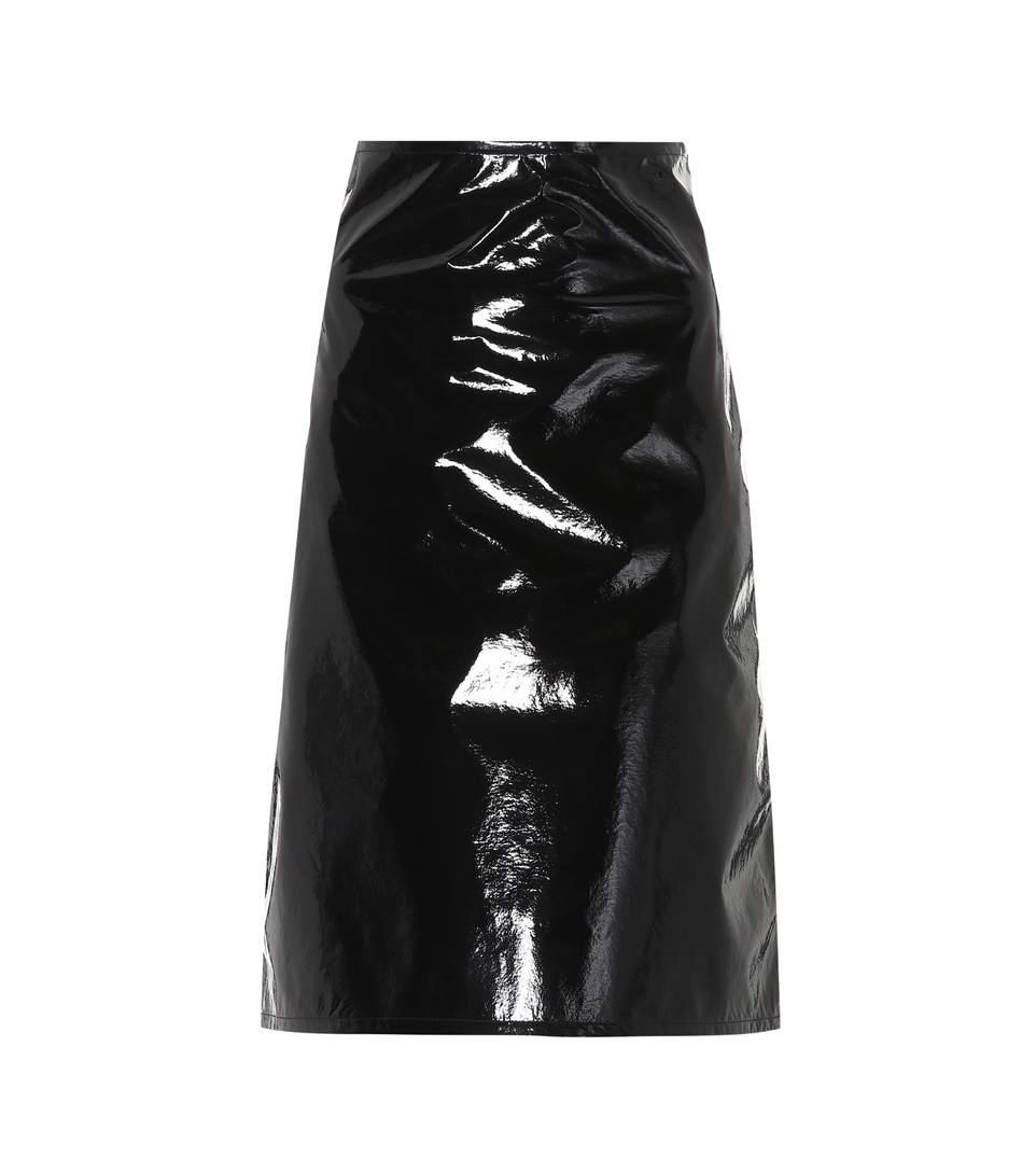 Helmut Lang Faux Leather Skirt In Black | ModeSens