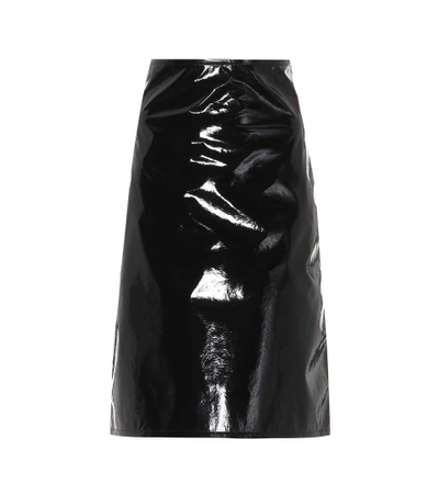Shop Helmut Lang Faux Leather Skirt In Black