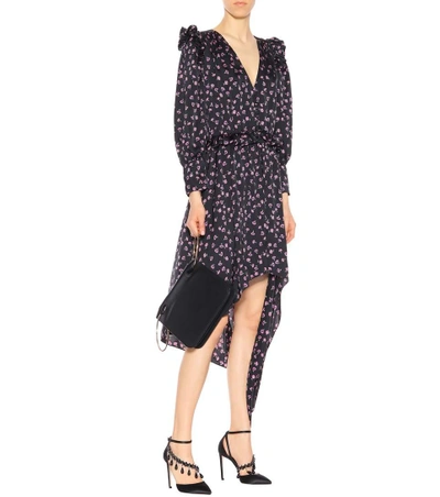 Shop Magda Butrym Tarragona Printed Silk Dress In Black