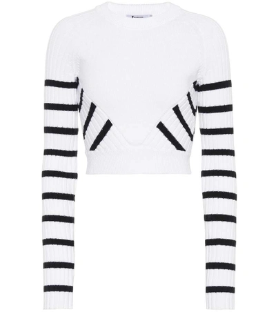 Shop Alexander Wang T Cropped Sweater In White
