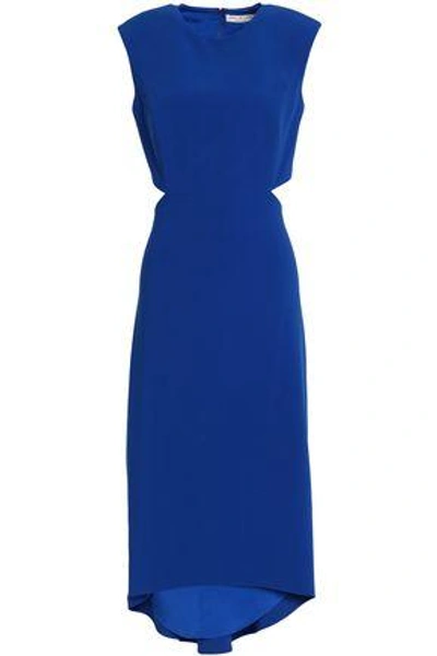 Shop Halston Heritage Cutout Crepe Dress In Cobalt Blue