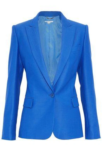Shop Stella Mccartney Woman Wool-piqué Blazer Blue