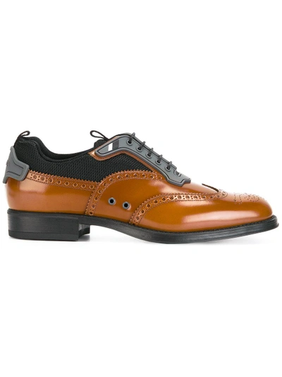 Shop Prada Lace Up Shoes In Brown