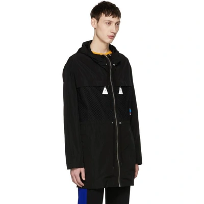 Shop Kenzo Black Mesh-trimmed Parka