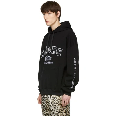 Shop Dolce & Gabbana Dolce And Gabbana Black Amore Hoodie In N0000 Black