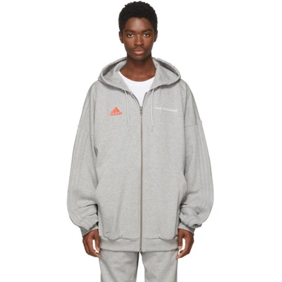 Adidas Zip-up Hoodie Grey | ModeSens