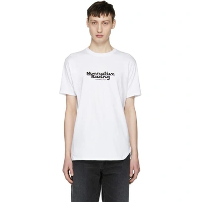 Shop Nonnative White Racing Logo T-shirt In 001 White