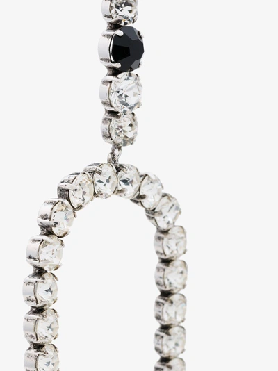 Shop Saint Laurent Xl Smoking Oval Drop Crystal Earrings In Metallic