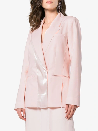 Shop Adeam Tailored Panel Jacket In Pink&purple