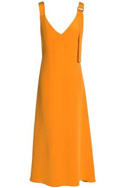 Shop Tibi Woman Silk Midi Dress Saffron